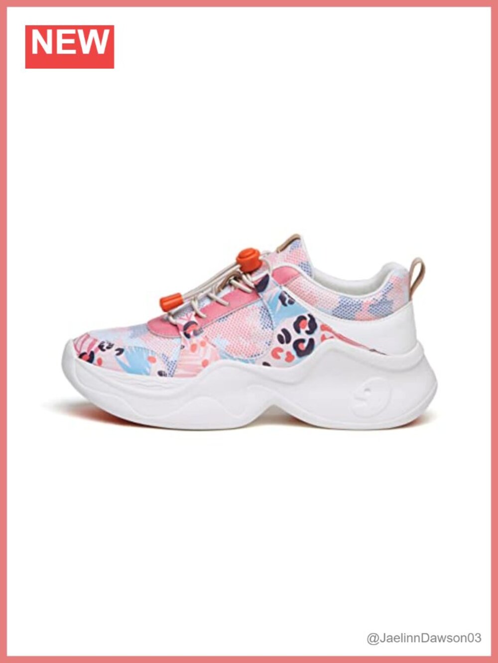 Chunky Platform Sneakers for Women, Slip-On, Floral, Lightweight, Comfortable